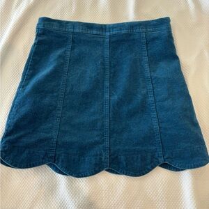 Altar’d State | Navy Scalloped Hem Corduroy Skirt